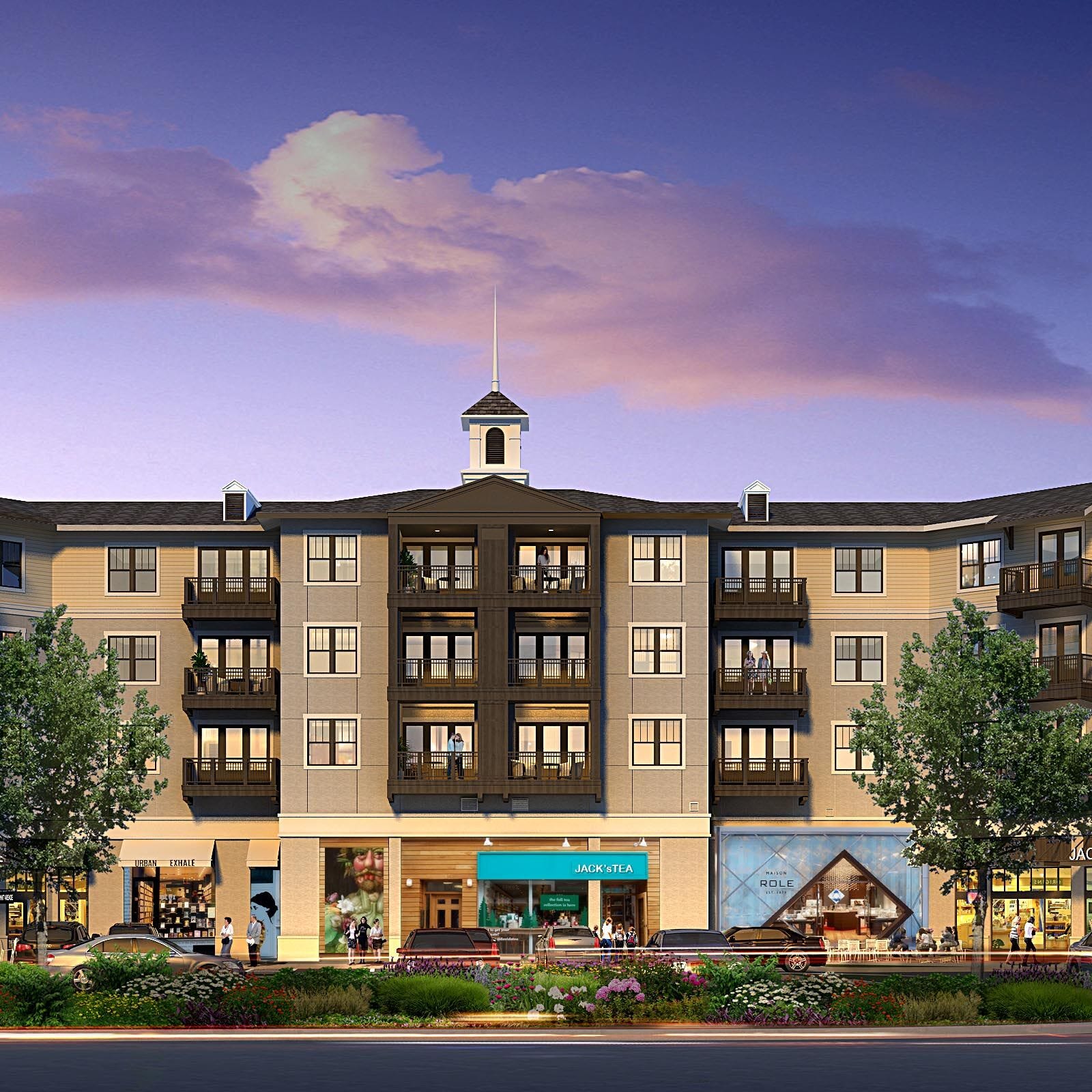 A rendering of Epicenter's apartment and retail complex.