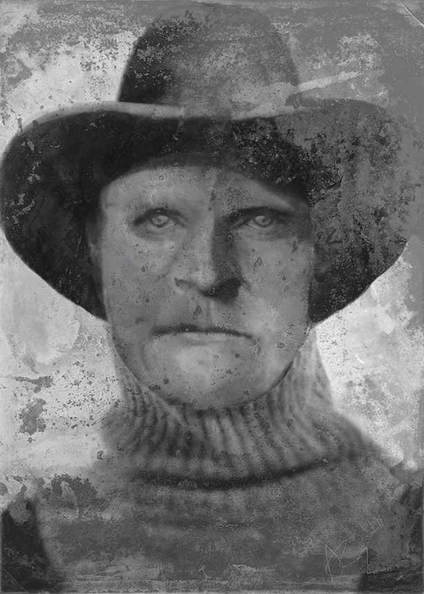 Joseph Henry Loveless was a notorious outlaw and vicious murderer, according to newspaper records from the era. The composite image was created using images of his closest relatives and written descriptions.
