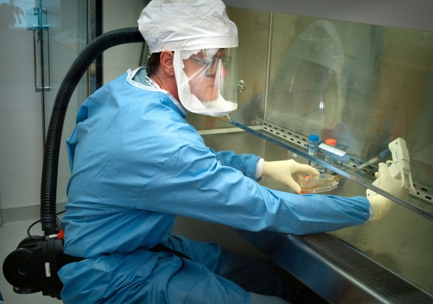 CDC worker in BSL-3 lab