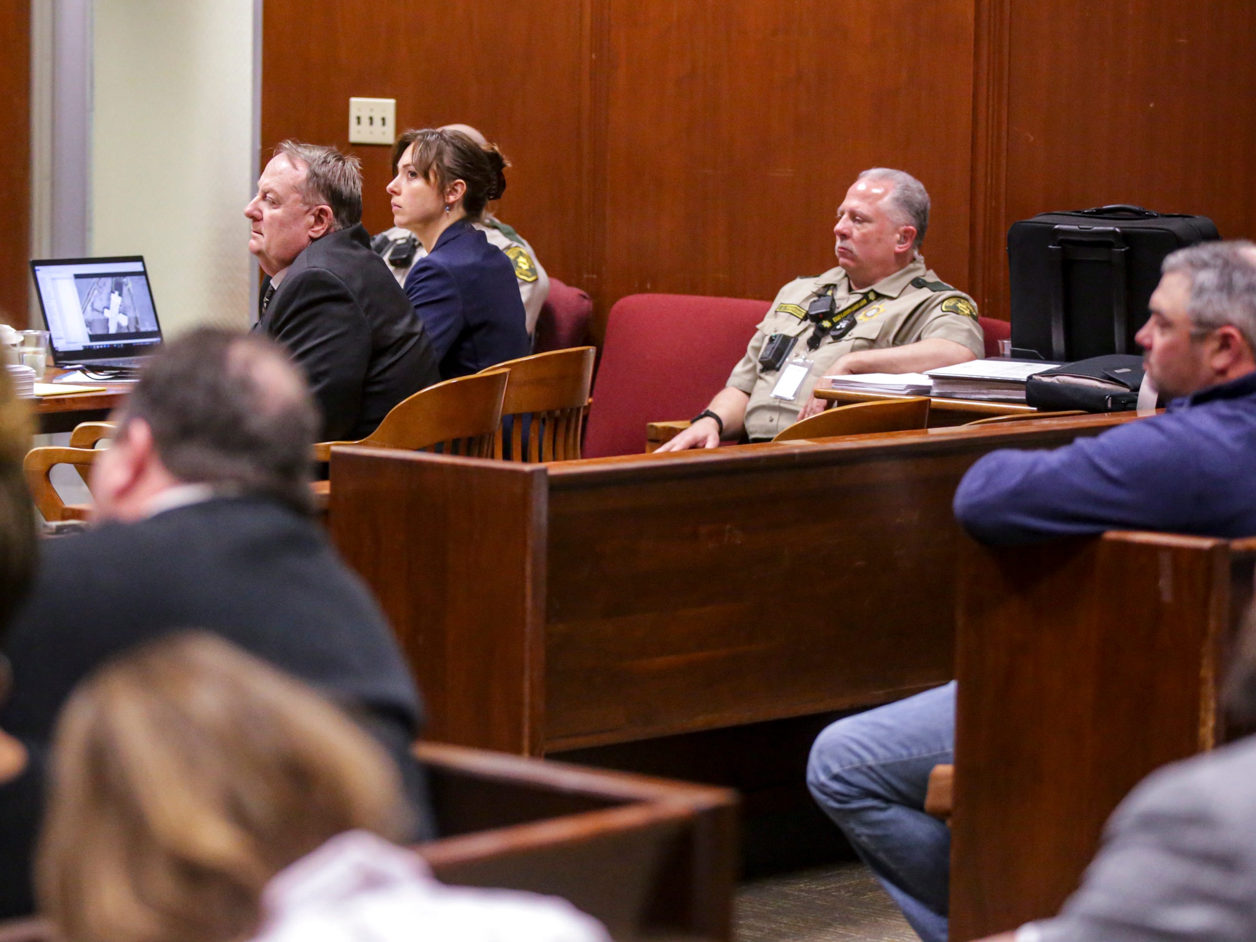 Defendant Jerry Burns listens to testimony from witness Todd Bergen of Cedar Rapids during his trial at the Scott County Courthouse in Davenport on Wednesday, Feb. 12, 2020.