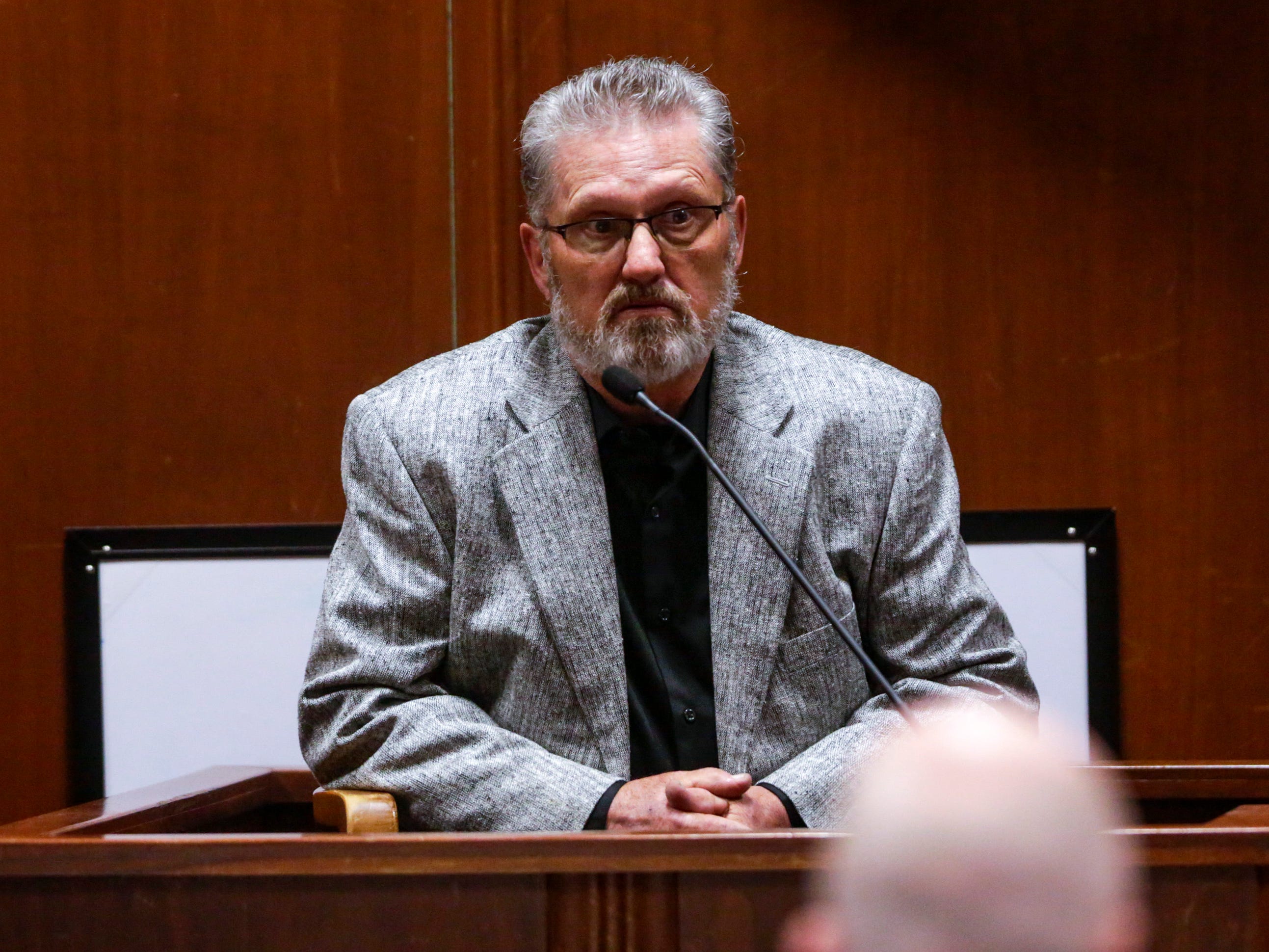 Merlin Winckler of Collinsville, Virginia, testifies during trial at the Scott County Courthouse in Davenport on Wednesday, Feb. 12, 2020. Winckler, who attended high school with Michell Martinko, ran into at Westdale Mall the night she was killed.