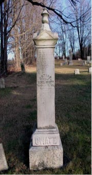 An Oviatt family headstone in Allegany, New York.