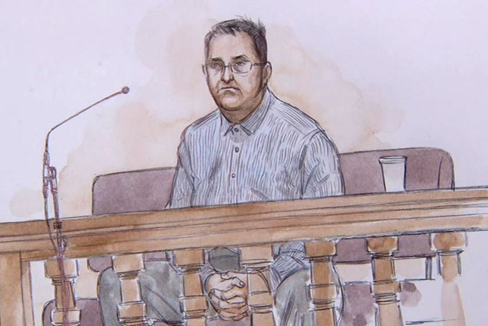 A court sketch of Claremont serial killer accused Bradley Robert Edwards