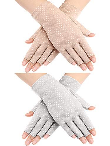 2 Pairs Sunblock Non-Slip Gloves 