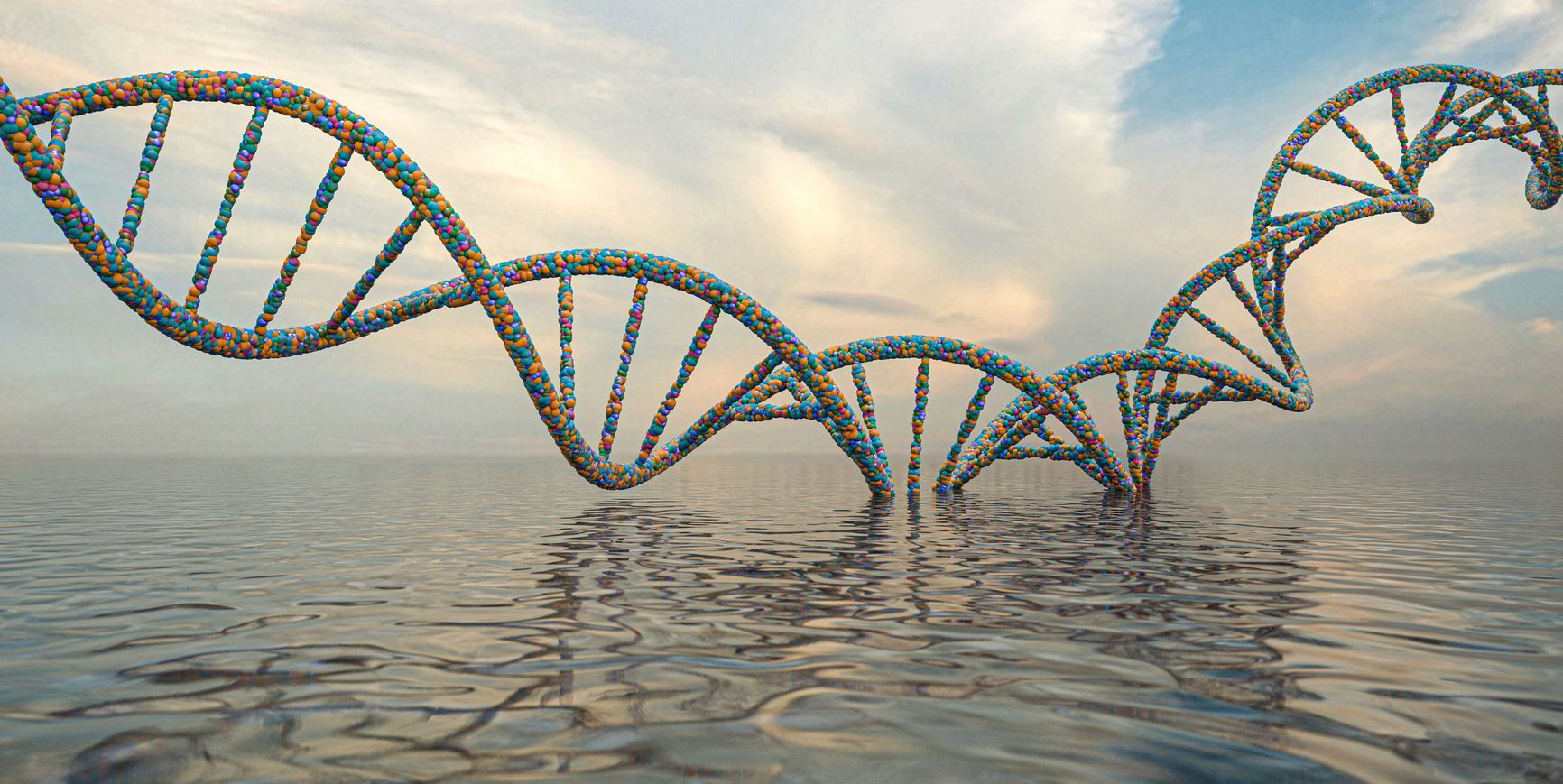 dna rising out of water, illustration